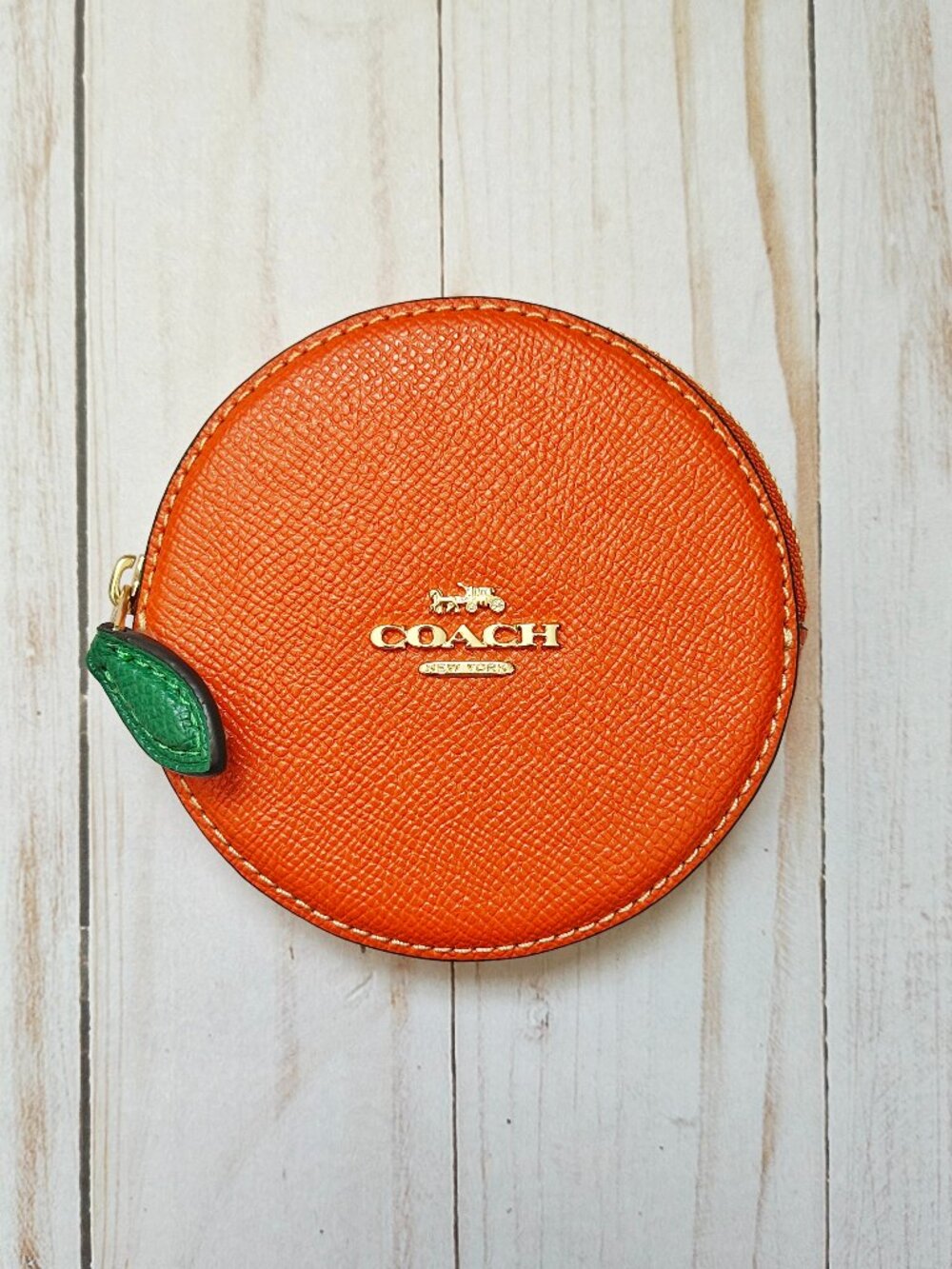 Coach Orange Coin Purse Zip Pouch